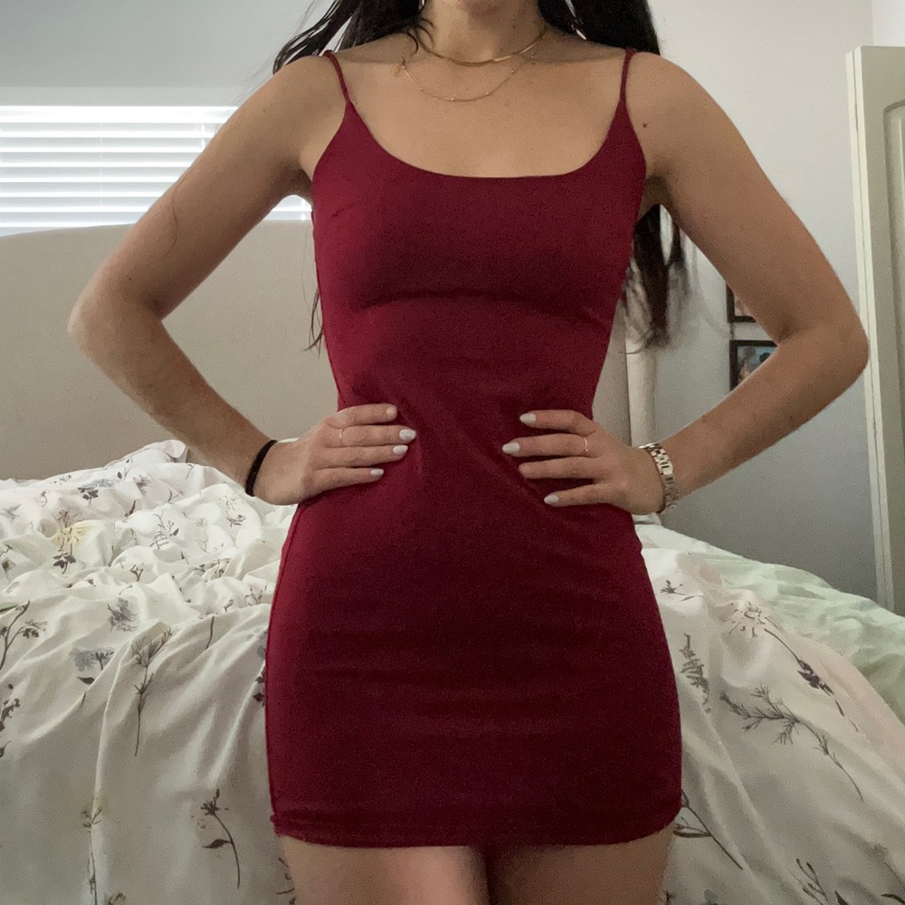 Burgundy Lulu’s mini dress